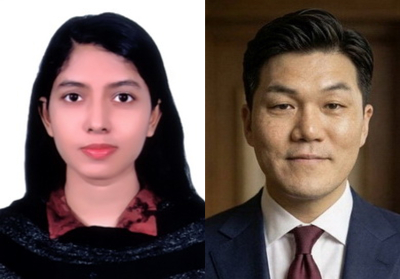왼쪽부터 슈미야 연구원, 이지훈 교수./사진제공=광운대