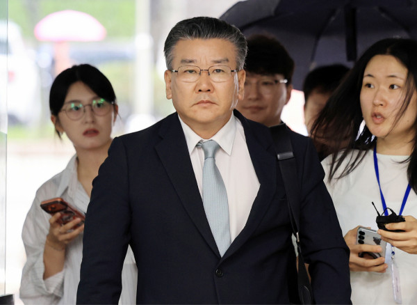 윤석열 정부 시절 불거진 대통령실 관저 이전 부실 감사 의혹을 받는 유병호 전 감사원 사무총장이 20일 오전 서울 서초구 서울중앙지방법원에서 열린 구속 전 피의자 심문(영장실질심사)에 출석하고 있다. /사진=뉴시스