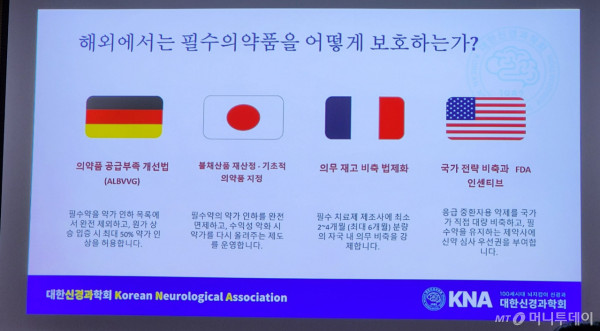 이날 대한신경과학회는 해외에서 필수의약품을 어떻게 보호하는지에 대한 시스템을 모범 사례로 들었다. /사진=정심교 기자