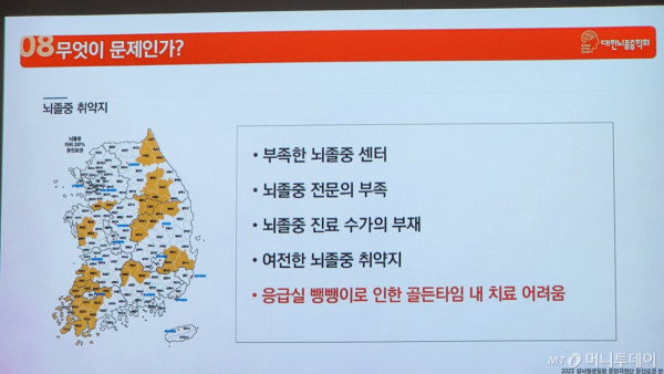 이날 김태정 대한뇌졸중학회 홍보이사는 뇌졸중 진료 공백의 원인으로 뇌졸중 센터와 뇌졸중 전문의 부족, 뇌졸중 진료 수가의 부재 등을 꼽았다. /사진=정심교 기자